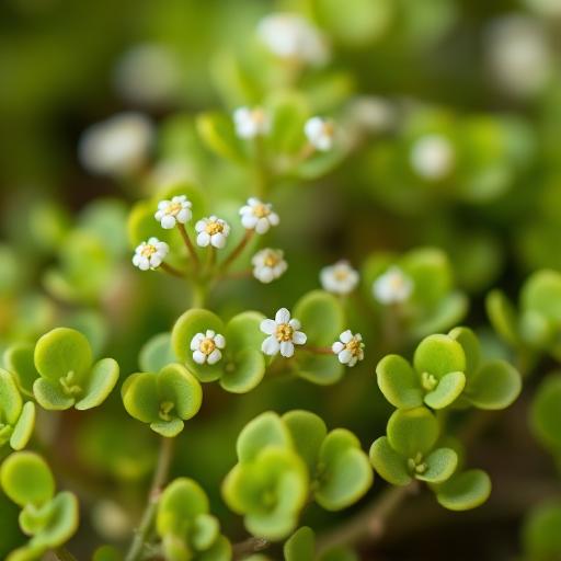 Bacopa monnieri plant with small white flowers