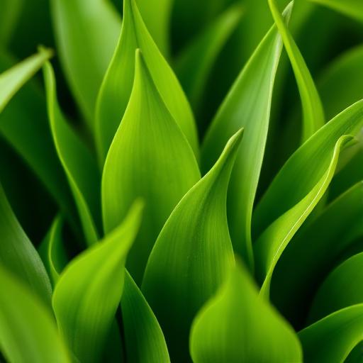 Fresh green tea leaves in macro